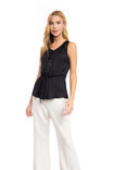 Shirred Drawstring Tank Top