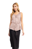 Shirred Drawstring Tank Top