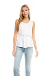 Shirred Drawstring Tank Top
