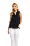Tank U-neck Sleeveless Cowl Neck Top