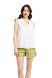 Tank U-neck Sleeveless Cowl Neck Top