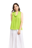 Tank U-neck Sleeveless Cowl Neck Top