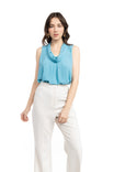 Tank U-neck Sleeveless Cowl Neck Top