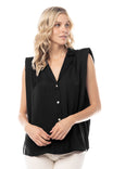 Collared Button Down Muscle Tank