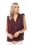 Collared Button Down Muscle Tank