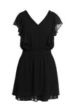 Pearl Beaded Ruffle Fit And Flare Dress