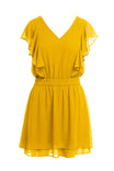 Pearl Beaded Ruffle Fit And Flare Dress