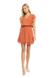 Pearl Beaded Ruffle Fit And Flare Dress