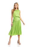Asymmetric Ruched Midi Dress