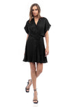 Button Front Twist Drape Dress