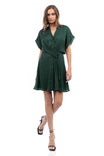 Button Front Twist Drape Dress