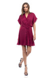 Button Front Twist Drape Dress