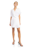 Button Front Twist Drape Dress