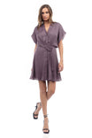 Button Front Twist Drape Dress