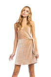 Plisse Velvet Wrap Dress