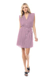 Padded Shoulder Button Down Dress