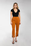 Long Slim, Leg Slit Front Tapered Pants