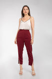 Long Slim, Leg Slit Front Tapered Pants