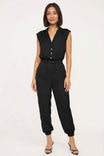 Drop Shoulder Collared Jumpsuit