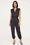 Drop Shoulder Collared Jumpsuit