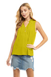 Mock Neck Ruffle Collar Sleeveless Blouse