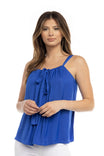 Tunnel Tie Satin Swing Top