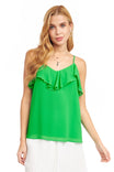 Scallop Embroidered Ruffle Cami