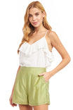 Scallop Embroidered Ruffle Cami