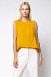 Padded Shoulder Satin Tank