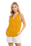 Pleated V Neck Tank