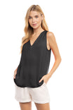 Pleated V Neck Tank