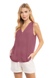 Pleated V Neck Tank