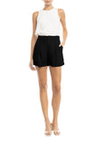 Pleated Rolled Cuff Shorts