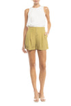 Pleated Rolled Cuff Shorts
