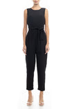 Sleeveless Jumpsuit With Back Strap Tie Front Detail