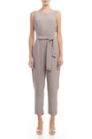 Sleeveless Jumpsuit With Back Strap Tie Front Detail
