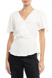 Faux Wrap Peplum Blouse