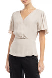 Faux Wrap Peplum Blouse