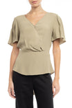 Faux Wrap Peplum Blouse