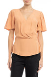 Faux Wrap Peplum Blouse