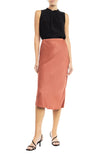 Bias Cut Satin Midi Skirt