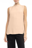 Mock Neck Curved Hem Top