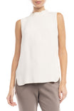 Mock Neck Curved Hem Top