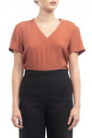 V-neck Short Sleeve Blouse