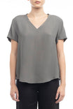 V-neck Short Sleeve Blouse