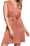 V-Neck Surplice Mini Dress