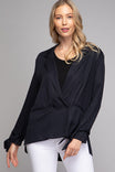Double Breasted Tie Cuff Blazer