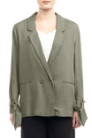 Double Breasted Tie Cuff Blazer