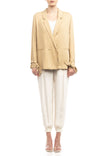Double Breasted Tie Cuff Blazer