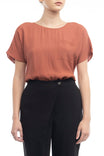 Oversized Drop Shoulder Round Neck Blouse